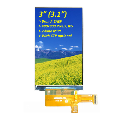 3 ιντσών 480x800 Pixel Βιομηχανική οθόνη TFT, 3,1 ιντσών TFT LCD ST7701S IPS οθόνη