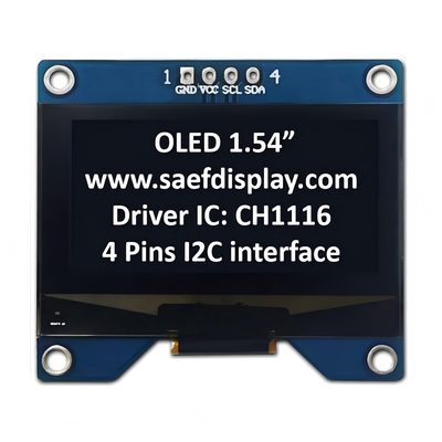 Εταιρική οθόνη OLED 1,54 ιντσών 128x64 με διεπαφή I2C και οδηγό CH1116