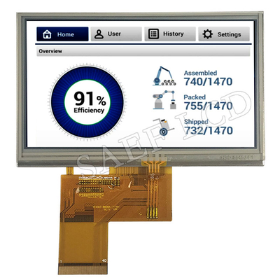 4.3» ίντσας LCD TFT οθόνης 480x272 RGB διεπαφή γωνίας εξέτασης ΔΙΕΘΝΏΝ ΕΙΔΗΣΕΟΓΡΑΦΙΚΏΝ ΠΡΑΚΤΟΡΕΊΩΝ πλήρης με την ανθεκτική οθόνη επιτροπής LCD TFT αφής