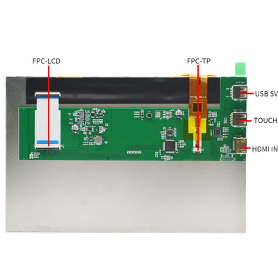 επίδειξη 10,1 ίντσα HDMI αφής 300cd/m2-1000cd/m2 PCAP με το συμβατό σύστημα σμέουρων pi