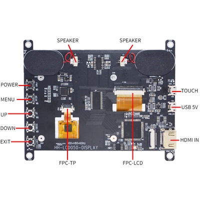 HDMI συμβατό με τα σημεία επίδειξης 800x480 ίντσας TFT LCD σμέουρων Pi4 5 με το ΚΠΜ (Κοινή Πολιτική Μεταφορών)