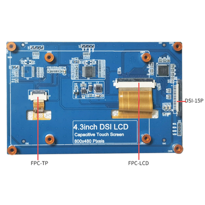 Επίδειξη TFT 4,3 σωρών χρέωσης ίντσα HDMI χωρητική οθόνη αφής TFT συμβατή με το σμέουρο pi