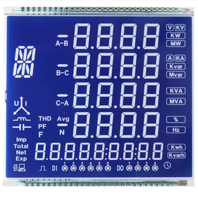 Προσαρμοσμένη οθόνη LCD STN, κατάσταση μπλε STN / λευκό φόντο χαρακτήρες / γραμματοσειρές, σύνδεση μεταλλικών πινών