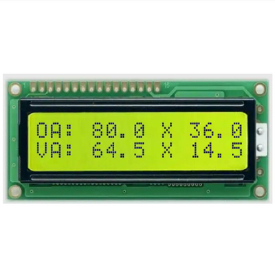 Προσαρμοσμένο LCD πάνελ, μονόχρωμο όργανο ελέγχου θερμοκρασίας Ενέργεια αποθήκευση ισχύος LCD, STN Κίτρινο πράσινο τμήμα LCD