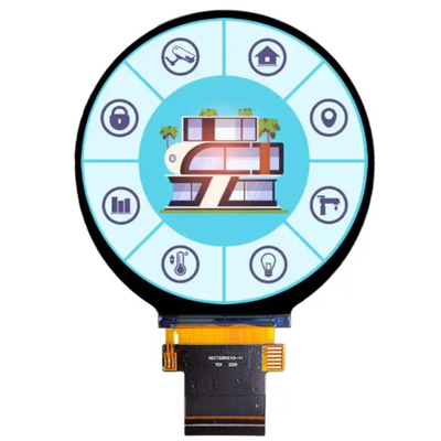 2.8 ιντσών 480x480 Στρογγυλή μονάδα οθόνης LCD TFT με Tst -30°C έως 80°C και 40pin ST7701S SPI RGB Interface