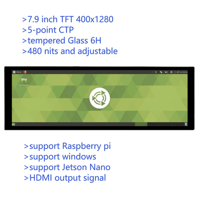 7.9 ιντσών Τύπος HD οθόνης Raspberry Pi 4ης γενιάς B Jetson Νάνο οθόνη IPS με χωρητική οθόνη