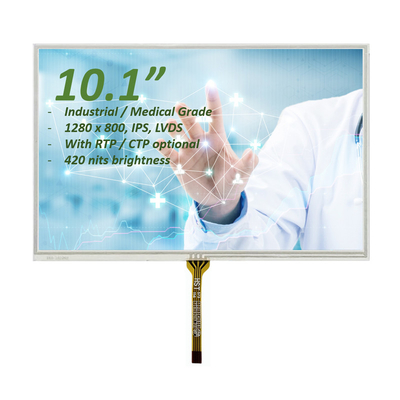 10 ιντσών αντίσταση LCD οθόνη αφής 1280x800 κουκίδες Βιομηχανική / Ιατρική βαθμίδα