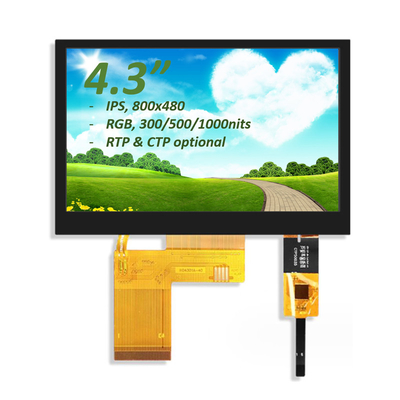 4.3 ιντσών TFT LCD Monitor RGB 800X480 ST7282 Δυναμικό IC Full View TFT LCD Μοντέλο