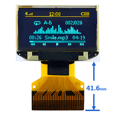 0.96 ιντσών 30 Pin ZIF Connector OLED Thin Display Panel 128x64 Dot Matrix SPI I2C Διασύνδεση