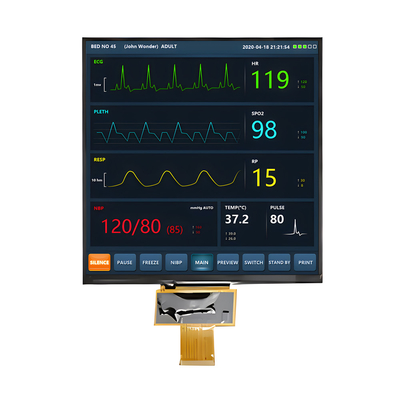 Ηλιακή ακτινοβολία Διαβάσιμη 7,6 ιντσών TFT LCD οθόνη 1000 Nits 800x800 Pixels τετραγωνικός τύπος οθόνης IPS