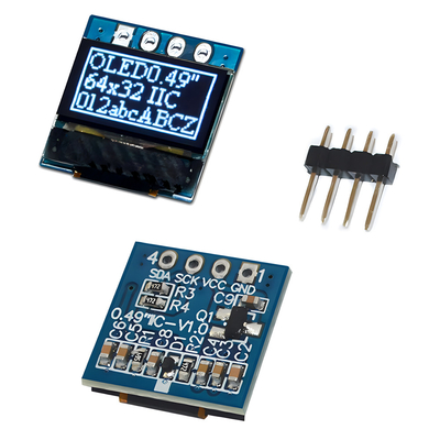 0.49 ιντσών γραφική οθόνη OLED με 4 πινές κεφαλής SSD1315 Υποστήριξη διεπαφής I2C