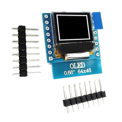 0.66 ίντσες IIC OLED οθόνη 16 καρφίτσες με 64x48 Pixels, λευκές/μπλε γραμματοσειρές Ultra-Low Power OLED οθόνη