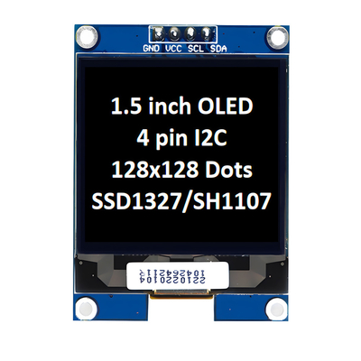 1.5 ιντσών OLED οθόνη μονάδα οθόνης 128x128 Pixels 4 πιν I2C Διασύνδεση με LED οθόνη ελεγκτή