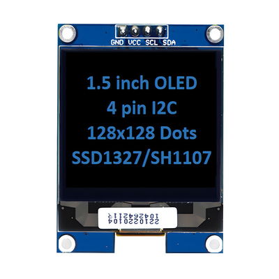 1.5 ιντσών OLED οθόνη μονάδα οθόνης 128x128 Pixels 4 πιν I2C Διασύνδεση με LED οθόνη ελεγκτή