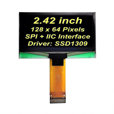 2.42 ιντσών OLED οθόνη 128x64 κίτρινες γραμματοσειρές PMOLED οθόνη SSD1309 ελεγκτής SPI+IIC διεπαφή