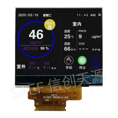 Επίδειξη Saef QVGA TFT LCD 2 ίντσα με τη διεπαφή οδηγών SPI ILI9342C