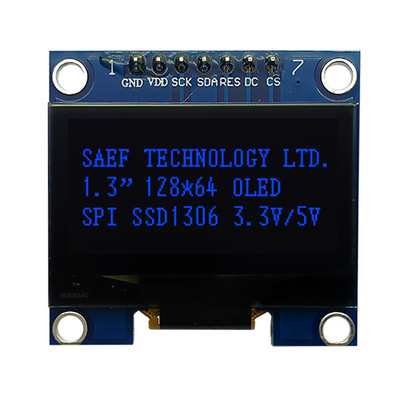 Επίδειξη 1,3 διεπαφών OLED SPI καρφίτσα ίντσας OLED I2c 7 με το ολοκληρωμένο κύκλωμα οδηγών SH1106
