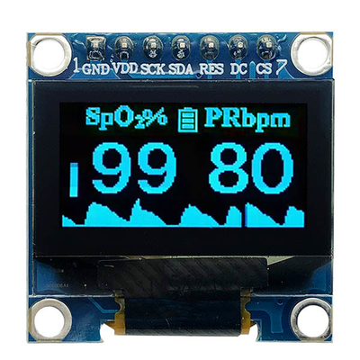 0.96 ιντσών SSD1306 Διαχειριστής 7 Πιν λευκές και μπλε γραμματοσειρές SPI OLED οθόνη 128x64 3V PMOLED