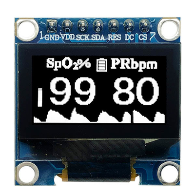 0.96 ιντσών SSD1306 Διαχειριστής 7 Πιν λευκές και μπλε γραμματοσειρές SPI OLED οθόνη 128x64 3V PMOLED