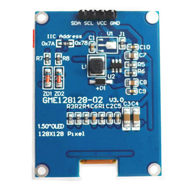 1.5 ιντσών OLED οθόνη μονάδα οθόνης 128x128 Pixels 4 πιν I2C Διασύνδεση με LED οθόνη ελεγκτή