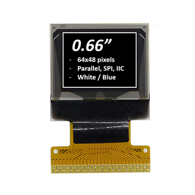 0.66 ιντσών Εικονική μονάδα οθόνης OLED 64x48 Pixels Λευκό / Μπλε Προαιρετικό